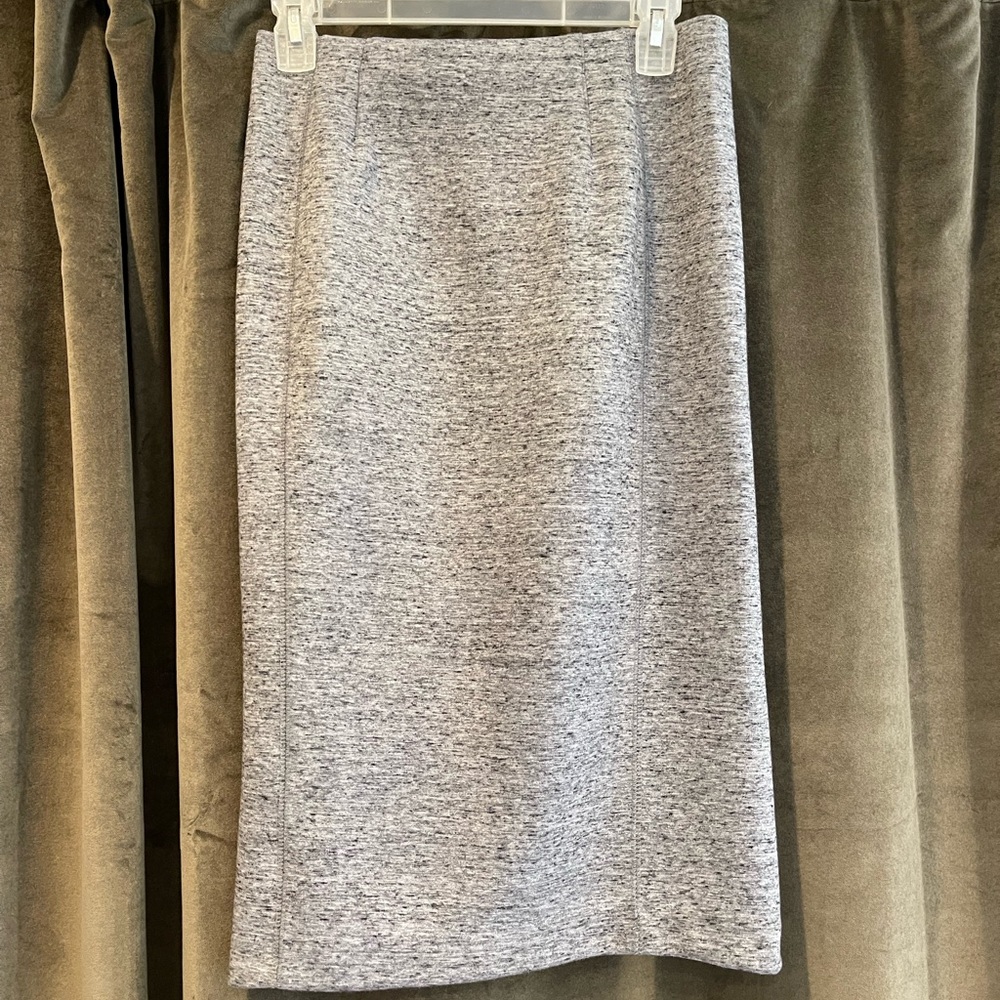 Grey pencil skirt.